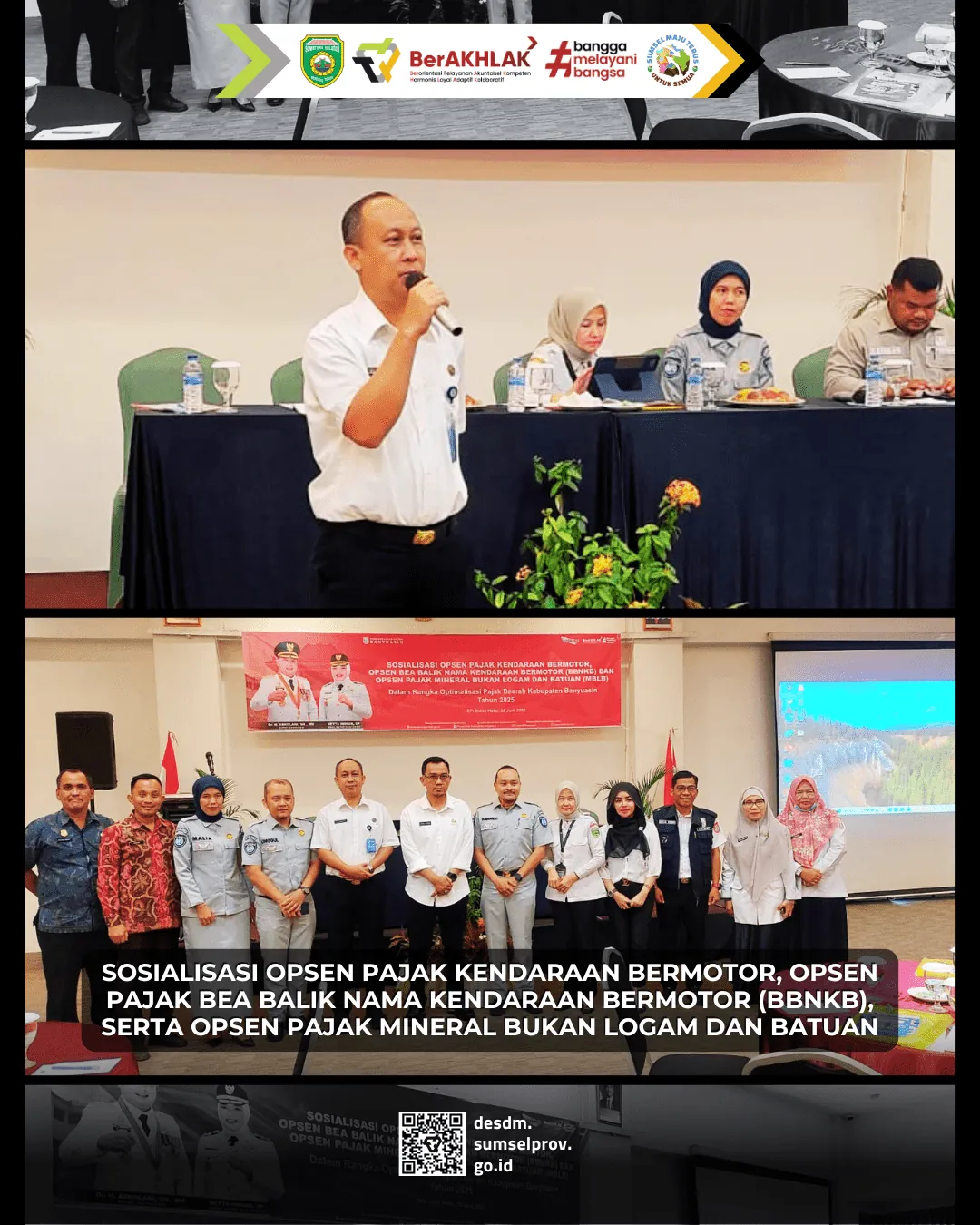 Sosialisasi Opsen Pajak Kendaraan Bermotor, Opsen Pajak Bea Balik Nama Kendaraan Bermotor (BBNKB), serta Opsen Pajak Mineral Bukan Logam dan Batuan