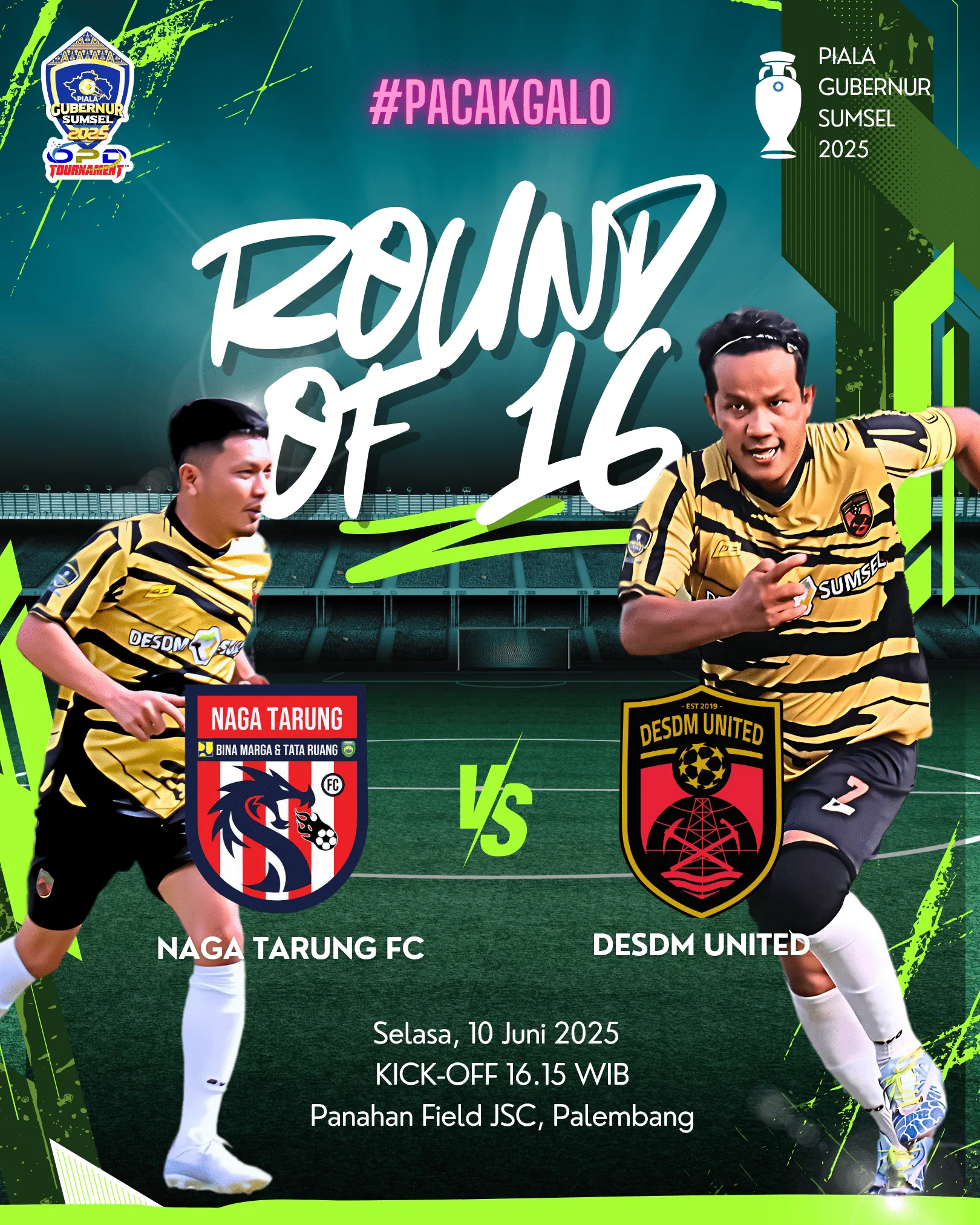 16 Besar Piala Gubernur Sumsel 2025: Ujian Berat DESDM UNITED Melawan Sang Naga